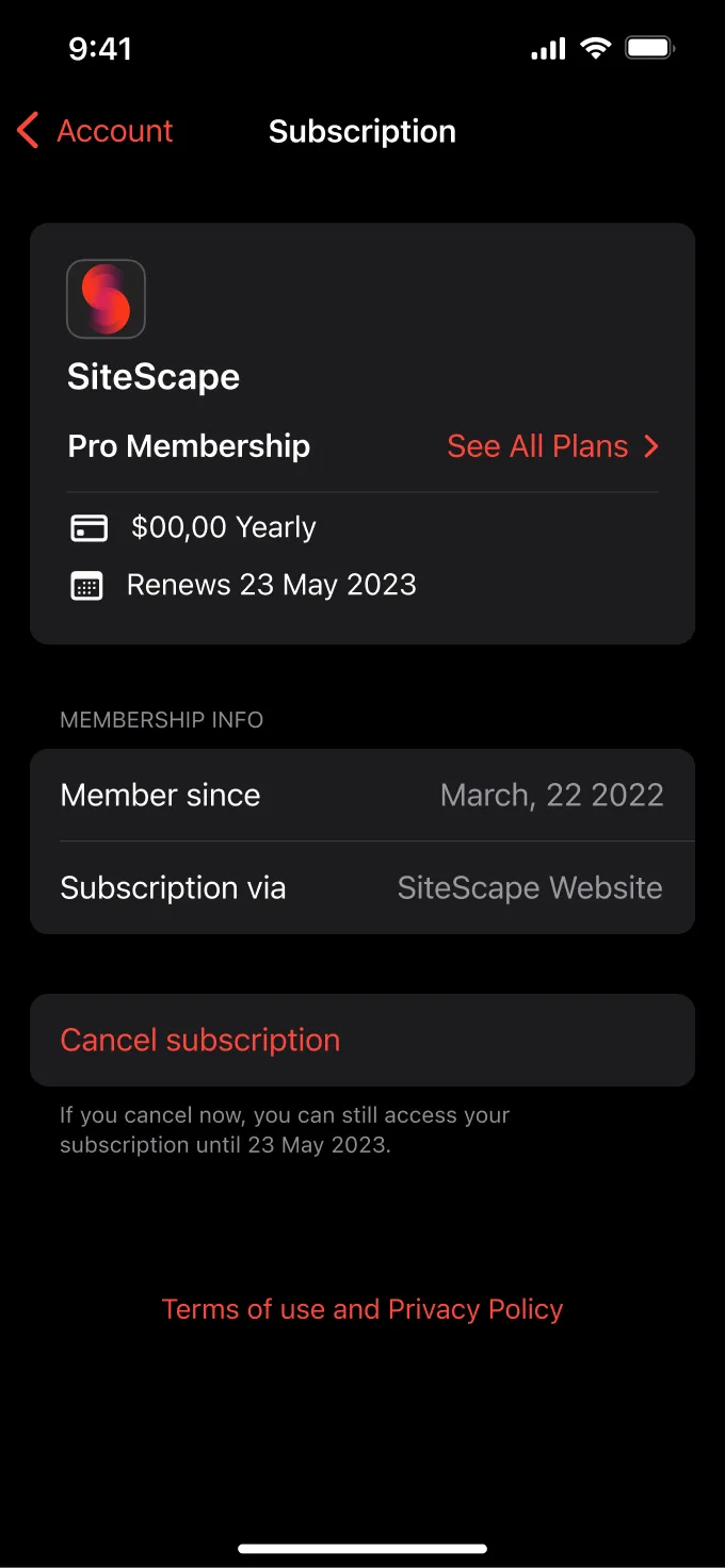 iOS App subscription